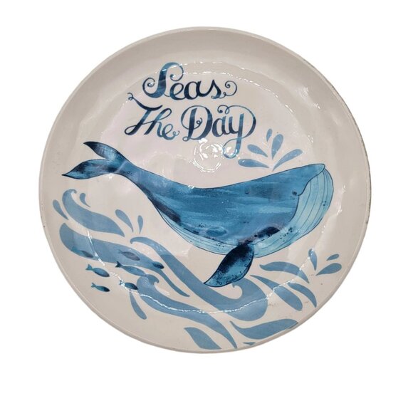 Pier 1 Seas The Day Whale Plate - Picture 1 of 3